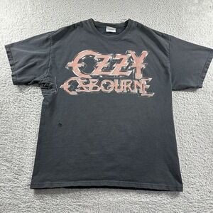VINTAGE Ozzy Osbourne Band Shirt Mens Large Late 90s Hanes Blank Faded Distress